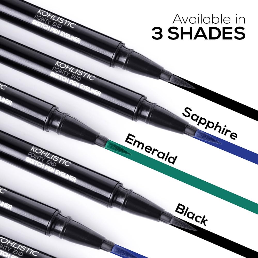 RENEE Pointy End Sketch Pen Eyeliner - Smudge Proof, Matte Finish, Light Weight, Water Resistant, Long Stay, Highly Pigmented with One Stroke Application Formula - Black