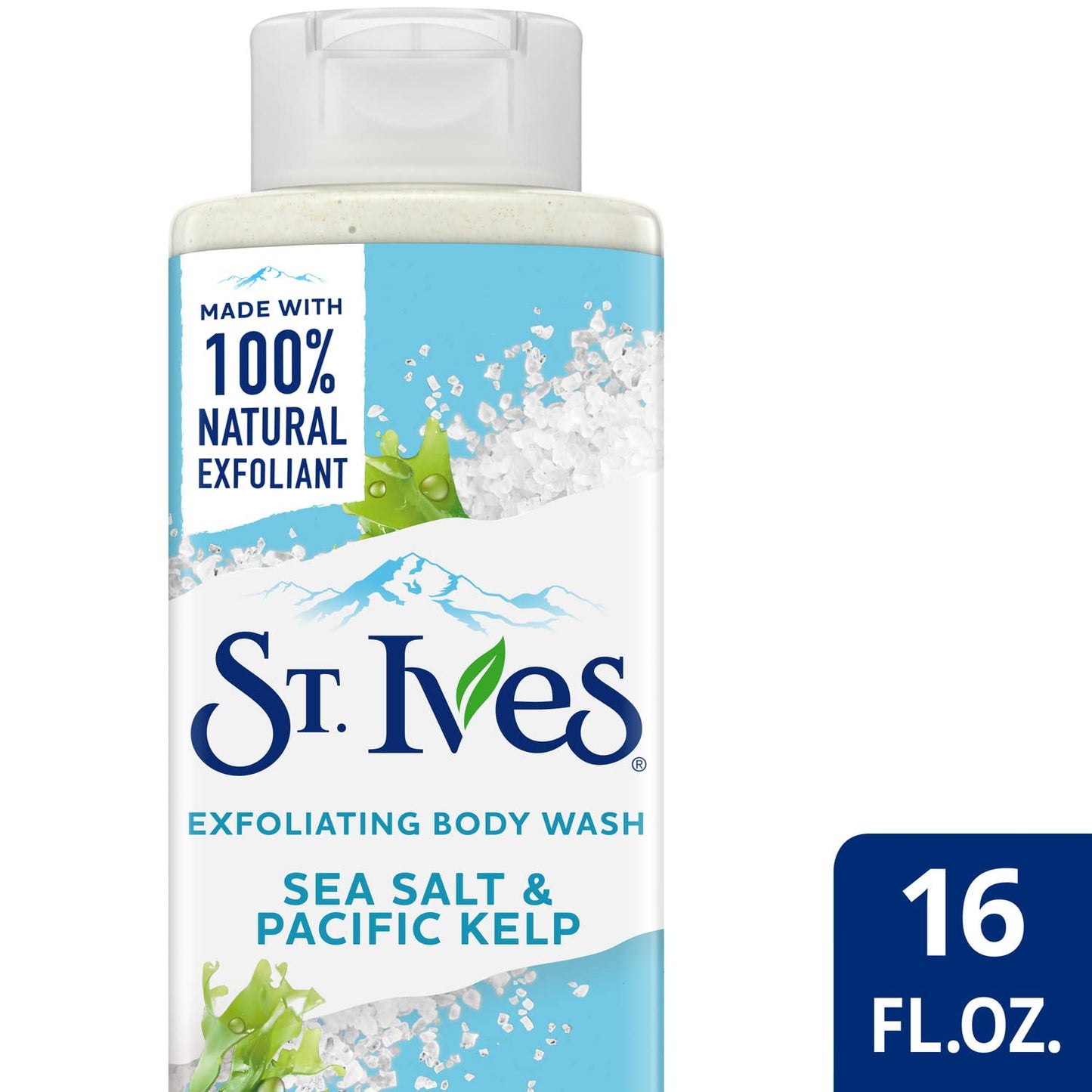 St. Ives Exfoliating Body Wash - Sea Salt & Pacific Kelp Scrub | Natural Plant-Based Formula, 16 Oz (Pack of 3)