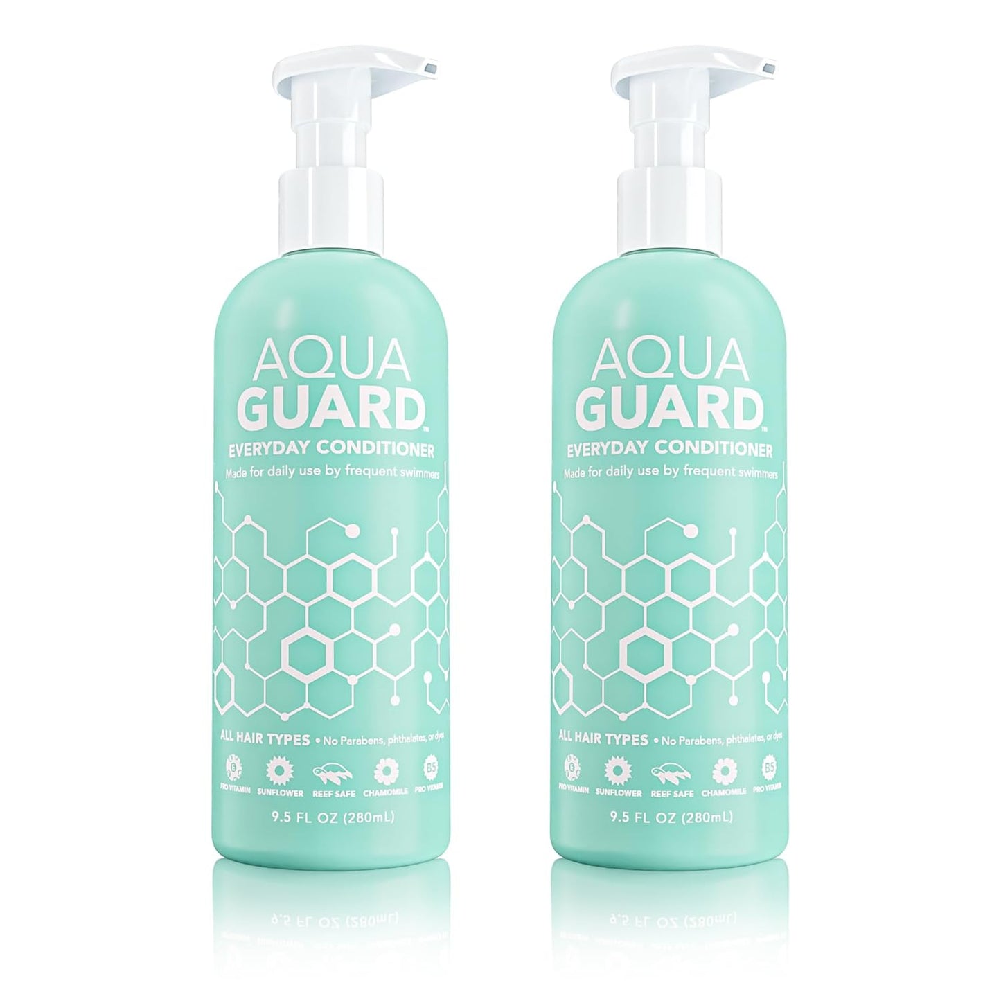 Aqua Guard Everyday Conditioner for Swimmers - Softens Hair & Removes Chlorine Damage | Vegan, 9.5 oz (2-Pack)