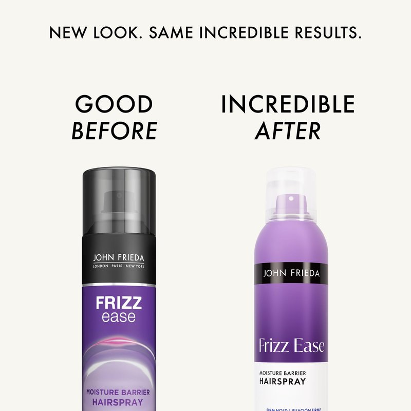 John Frieda Frizz Ease Moisture Barrier Hairspray, Firm Hold Hairspray, Seals Out Moisture, Blocks Frizz, Protects Against Heat, and Keeps Hair Straight with Long-Lasting Hold, 12 Oz