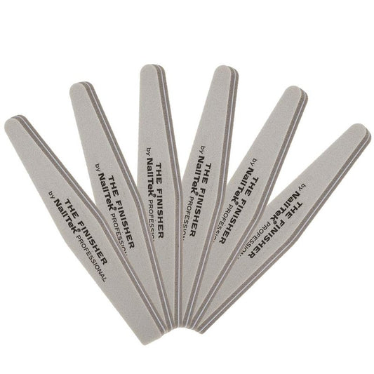 Nail Tek The Finisher Nail File – Double-Sided 240/400 Grit Files for Natural Nails, Acrylic & Gel, Manicure and Pedicure Kit Supplies, 6 Pack