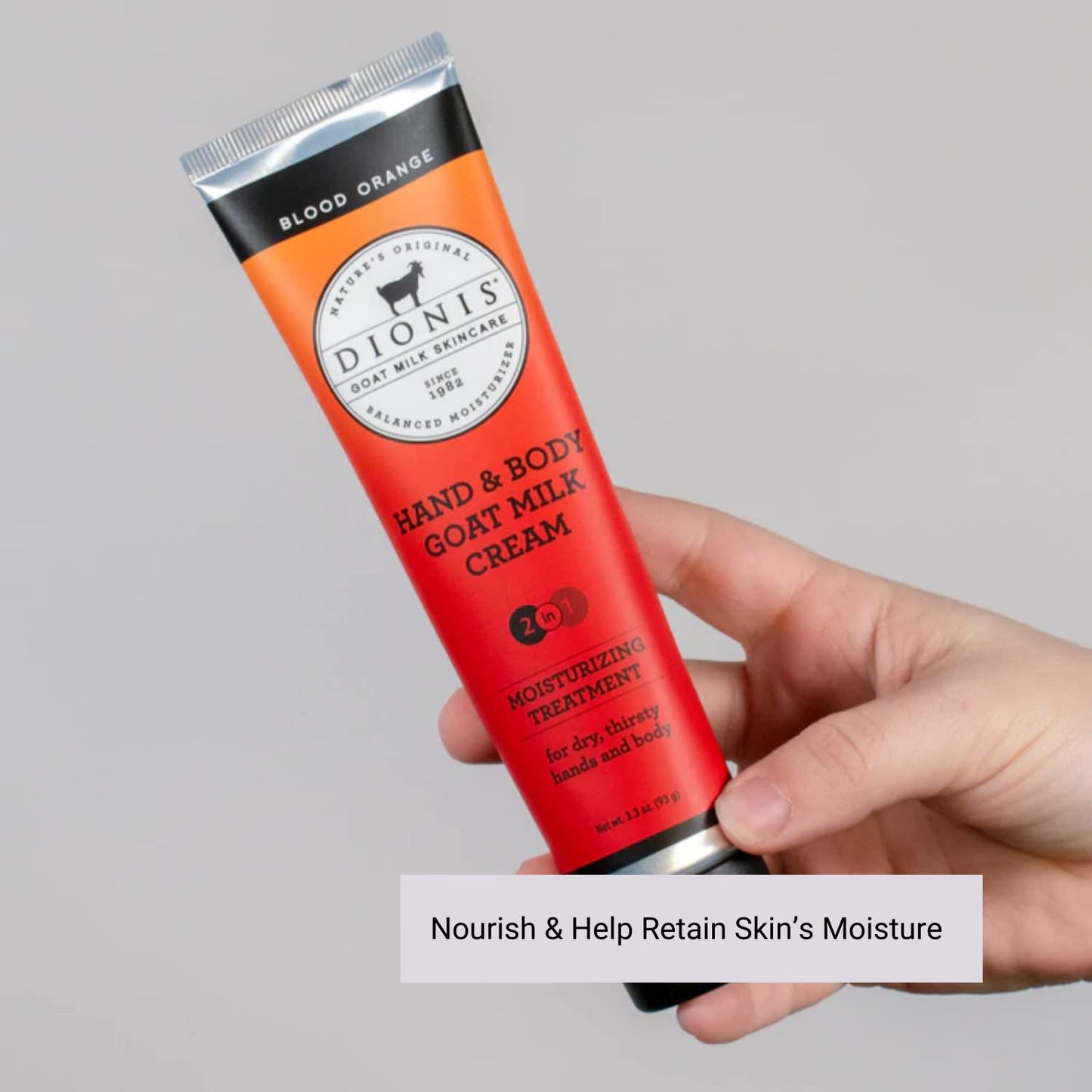 Dionis Goat Milk Skincare Blood Orange Lotion (8.5 oz), Hand and Body Cream (3.3 oz) Bundle