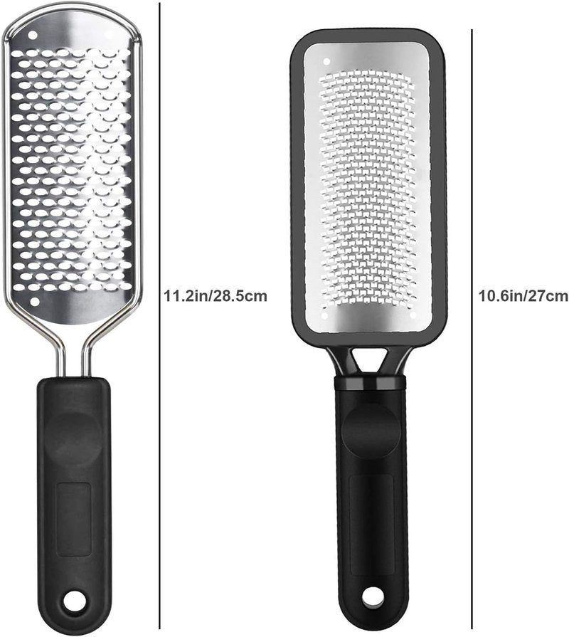Colossal Professional Foot File - Stainless Steel Callus Remover for Smooth Heels | 2-Pack Pedicure Tool