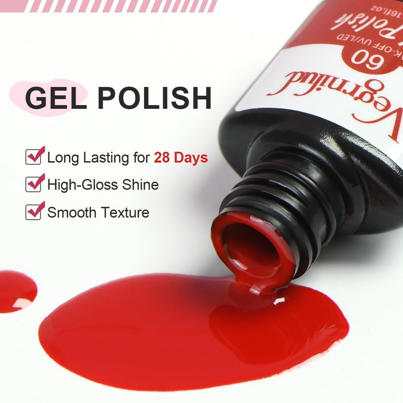 Gel Nail Polish Kit - 60 Colors Soak Off Gel Polish Set with UV Light | Perfect for DIY Nail Art