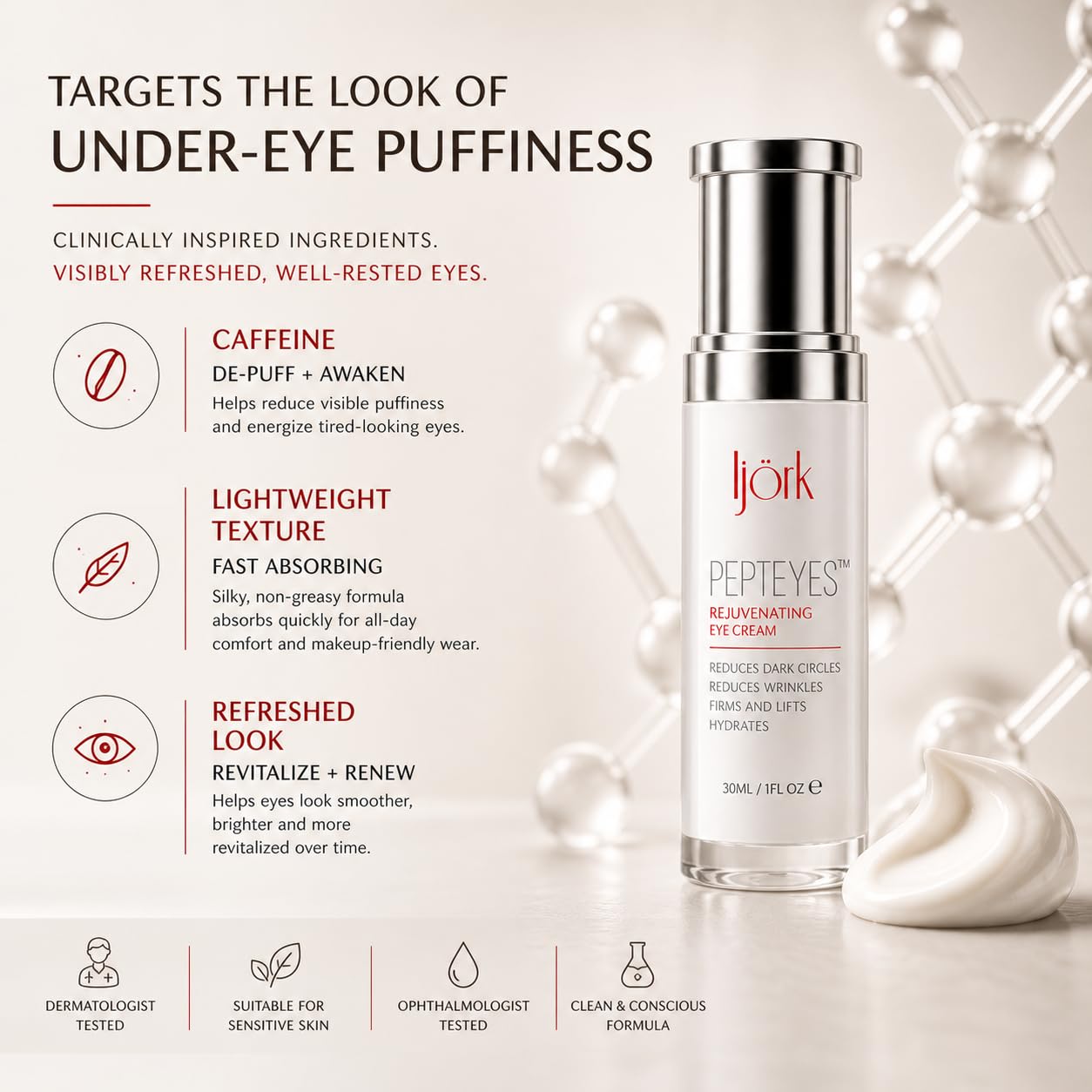 ljörk Dark Circles Under Eye Treatment | Eye Cream Anti Aging for Dark Circles, Bags Under the Eyes and Reducing Wrinkles
