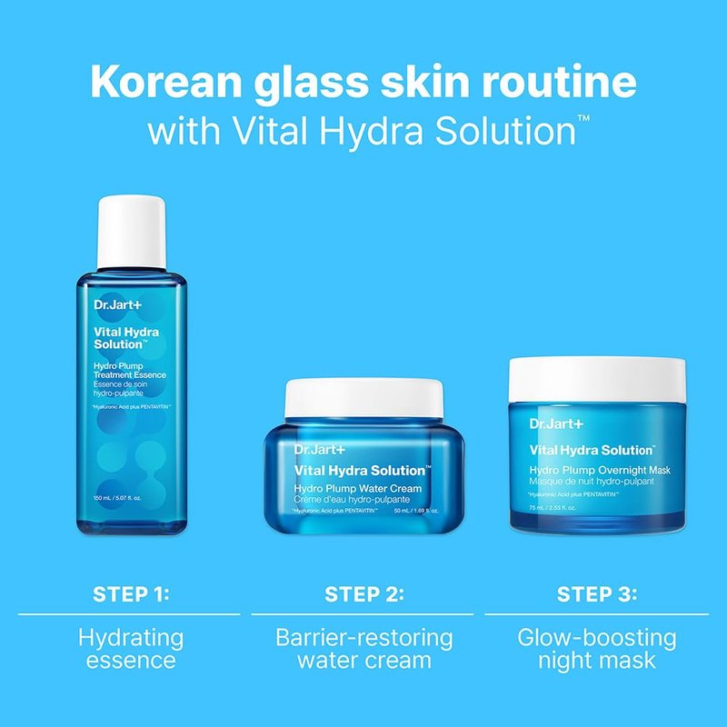 Dr.Jart+ Vital Hydra Solution Overnight Face Mask - Hyaluronic Acid for Glass Skin | 2.53 Fl Oz