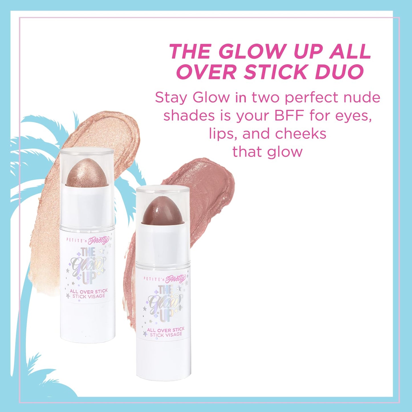 Multi Stick for Eyes, Lips & Cheeks - Creamy & Shimmery 2-Pack | Stay Golden Makeup for Kids & Teens