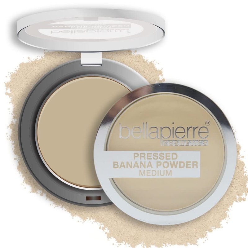 Bellapierre Pressed Banana Setting Powder – Compact Color-Correcting Banana Powder, Matte Translucent Finish, Under-Eye Brightening Baking Powder, Talc-Free, Lightweight – Medium – 0.28 oz
