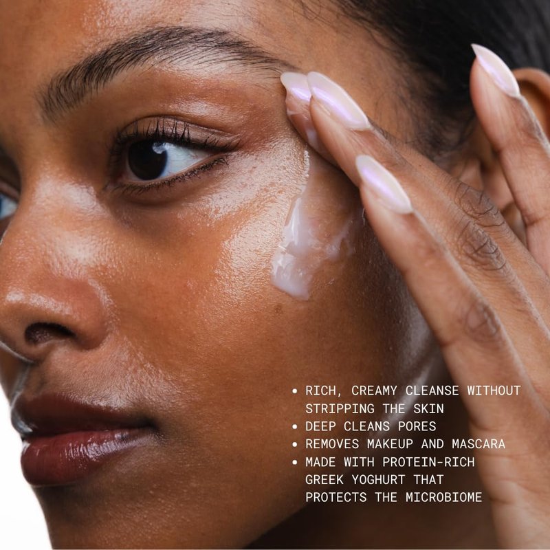 KORRES Greek Yoghurt Foaming Cream Cleanser - Hydrating Face Wash for All Skin Types | 5.07 fl oz