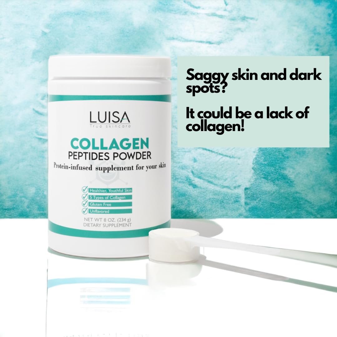LUISA TRUE SKINCARE - Collagen Powder, A Skin Anti-Aging Supplement for Wrinkles
