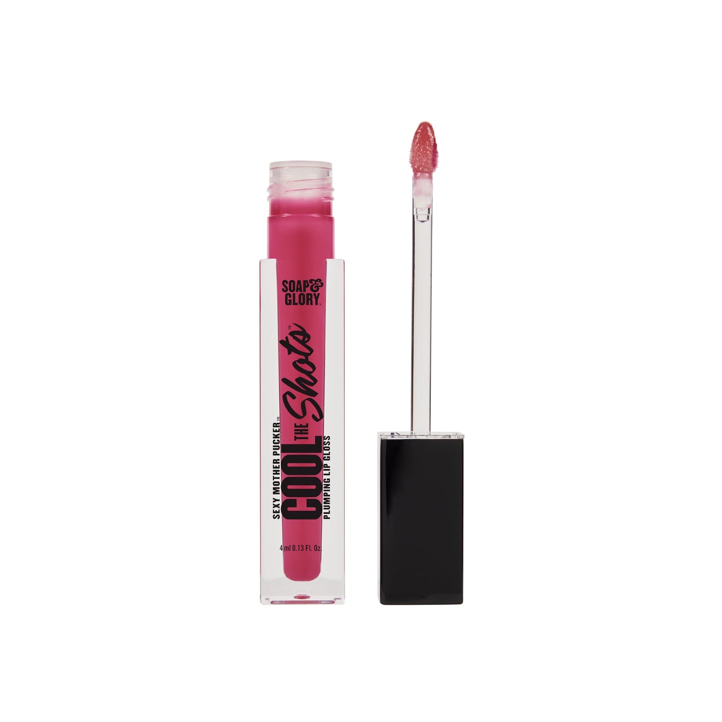 Soap & Glory Cool The Shots Plumping Lip Gloss Duo – Clear (4ml) & Pink Punch (4ml) – Hydrating & Cooling Lip Plumpers with Menthol & Vitamin E – High Shine, Vegan & Cruelty-Free