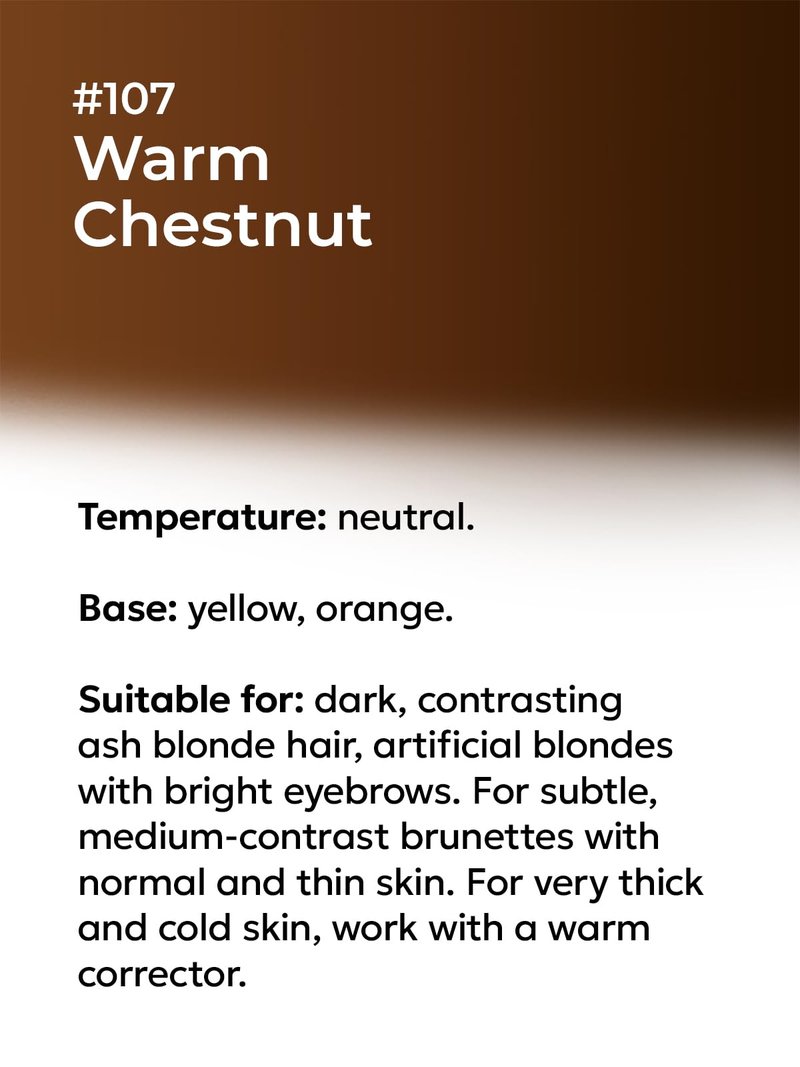#107 Warm Chestnut - by Elena Nechaeva - Microblading Ink for Eyebrows - Permanent Makeup - Professional Tattoo Pigment
