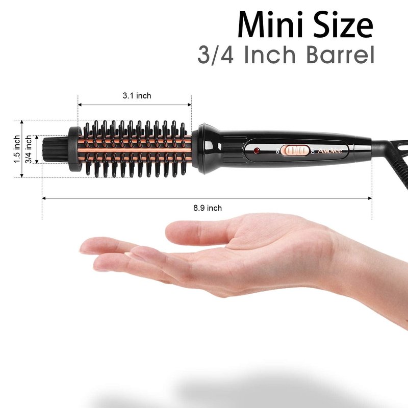 Curling Brush - Anti-Scald Curling Iron for Short Hair | Fast Heating, Easy Styling