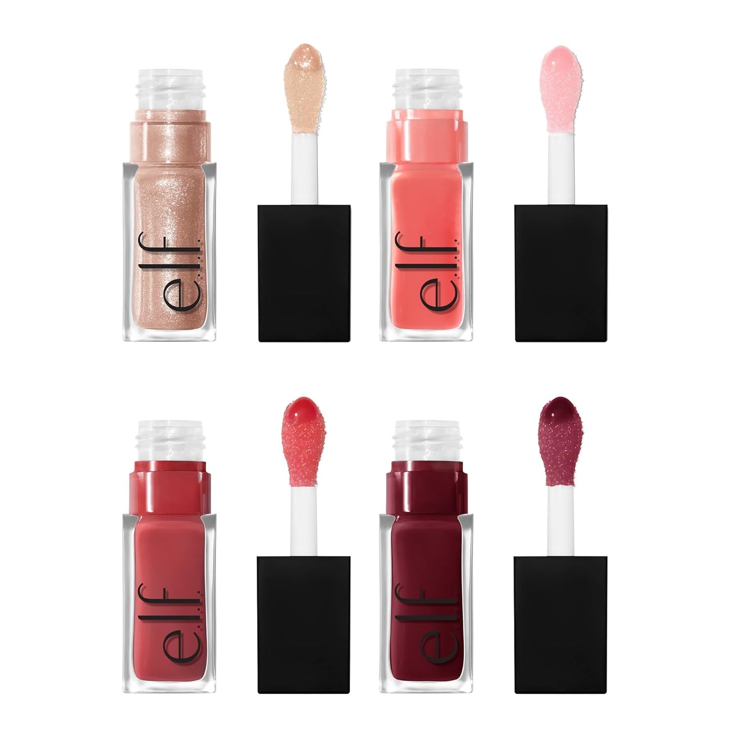 e.l.f. Glow Reviver Lip Oil Kit - 4 Hydrating Tinted Glosses | Vegan, Non-Sticky, Moisturizing