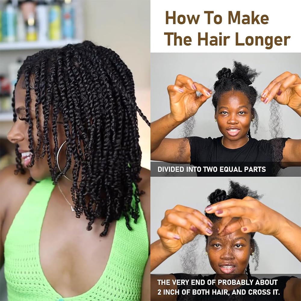 Ssawhair Afro Kinkys Bulk Human Hair For Dreadlock Extensions Repair Locs Mini Twist Braiding Hair Afro Kinky Curly Human Hair For Locs Extensions 12 Inch 50g