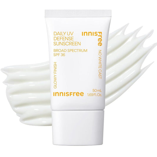 Innisfree Daily UV Defense Sunscreen SPF 50+ | Lightweight, Hydrating Korean Face Sunscreen with Invisible Finish