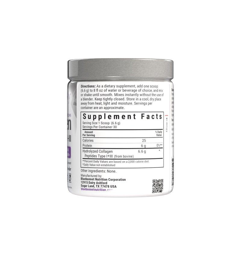 Bluebonnet Nutrition Beautiful Ally Collagen Powder, Hydrolyzed Collagen from Grass Fed Cows, Collagen Peptides Type 1 & 3, Non GMO, Gluten Free, Soy Free, Milk Free, 28 Servings, Unsweetened, 6.9 Oz