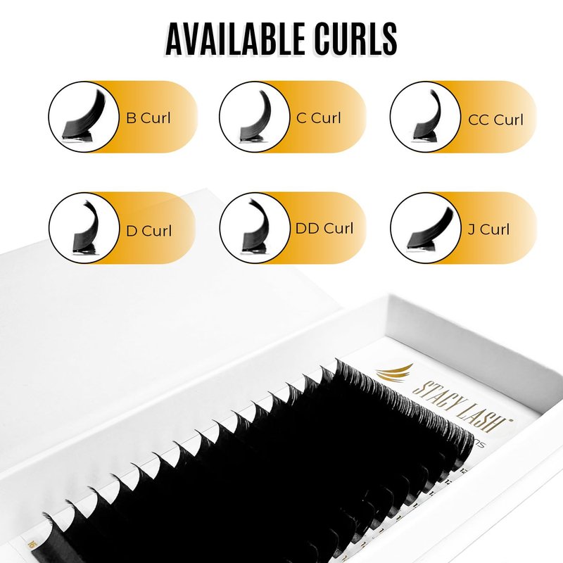 Mink Eyelash Extensions - Semi-Permanent Individual Lashes | Classic & Volume | J-0.05-MIX 8-15