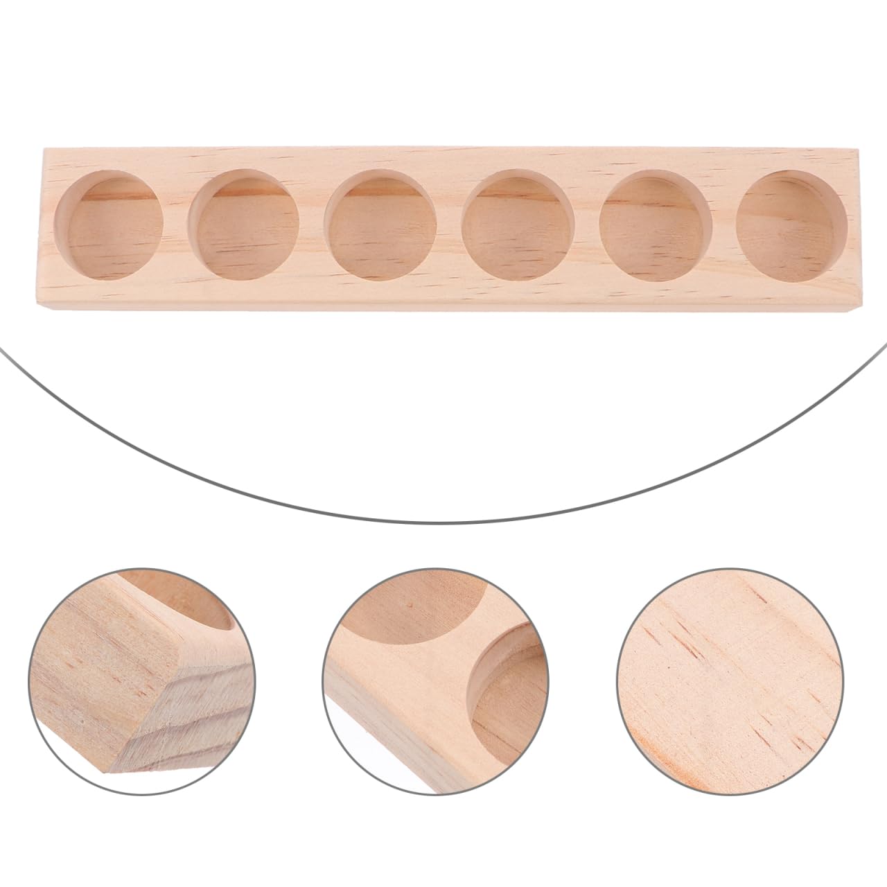 EXCEART Essential Oil Display Shelf Organizer 2Pcs 6Slots Essential Oil Bottle Organizer Display Shelves Wooden Essential Oils Tray Storage Racks Nail Polish Display Holder Stand (Pack of 2)