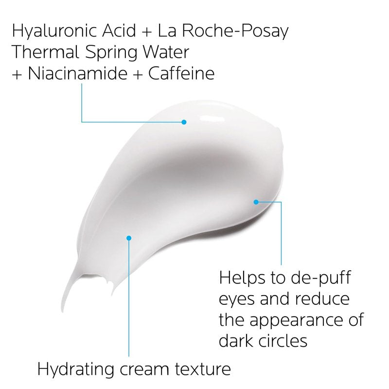 La Roche-Posay Hydraphase Intense Hyaluronic Acid Eye Cream - Reduces Under Eye Bags & Puffiness | 0.5 Fl Oz