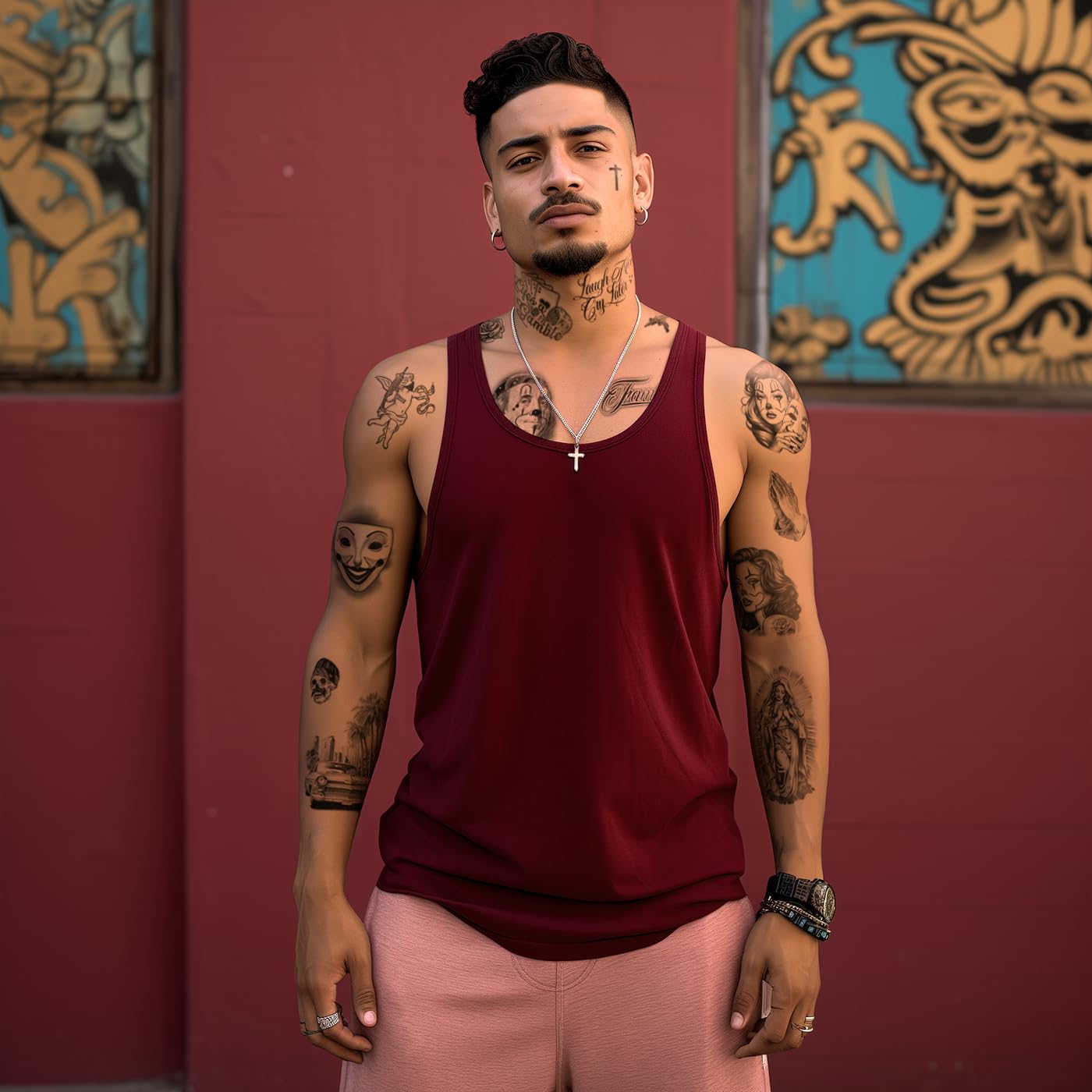 Los Vatos Chicano Bundle - Cholo and Chola Temporary Tattoos For Men Women, Payasa, Lowrider, Virgin Mary, Prayer, Cross, Chicana, Gangster, Fake Tattoo, Día de Muertos, Tatuajes Temporales