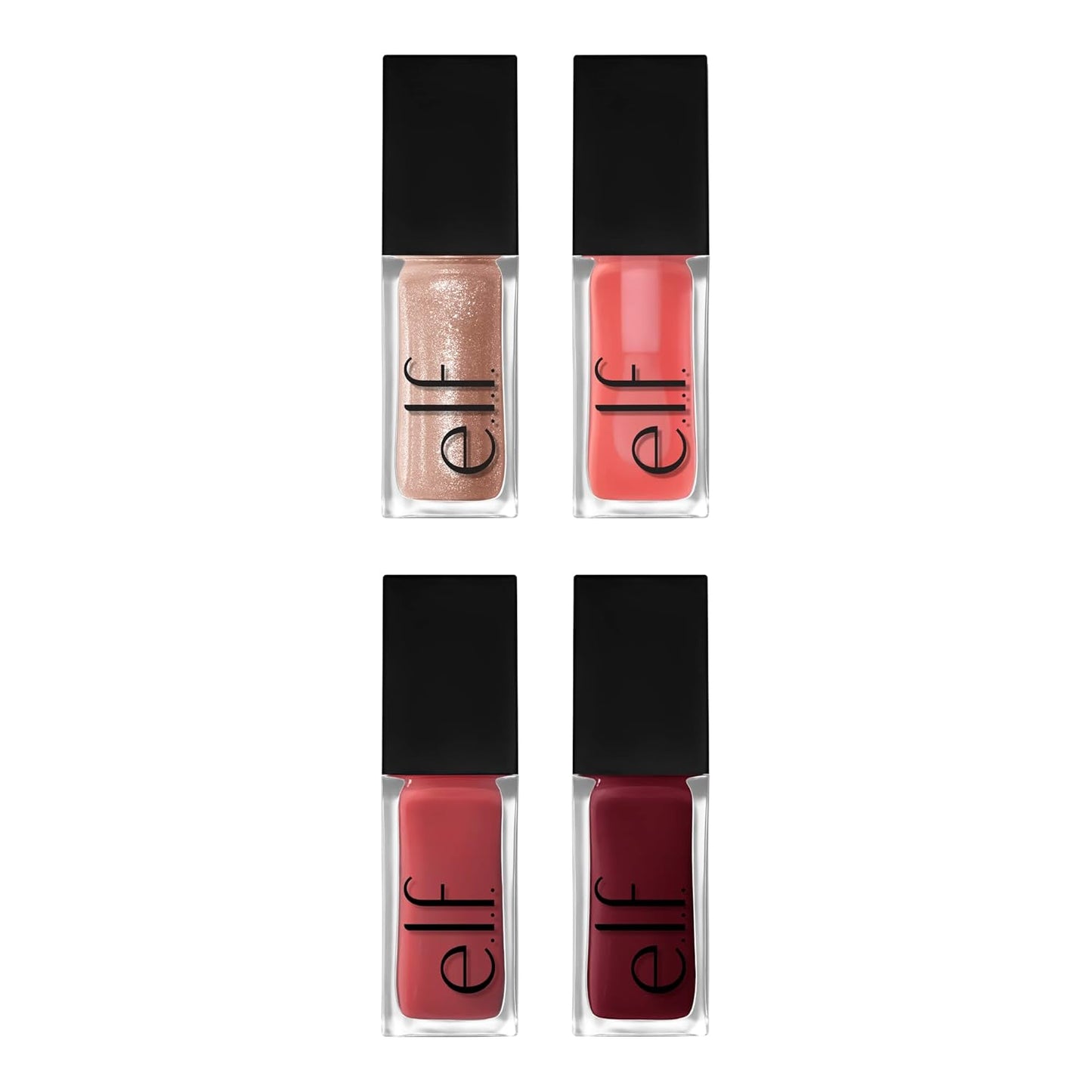 e.l.f. Glow Reviver Lip Oil Kit - 4 Hydrating Tinted Glosses | Vegan, Non-Sticky, Moisturizing