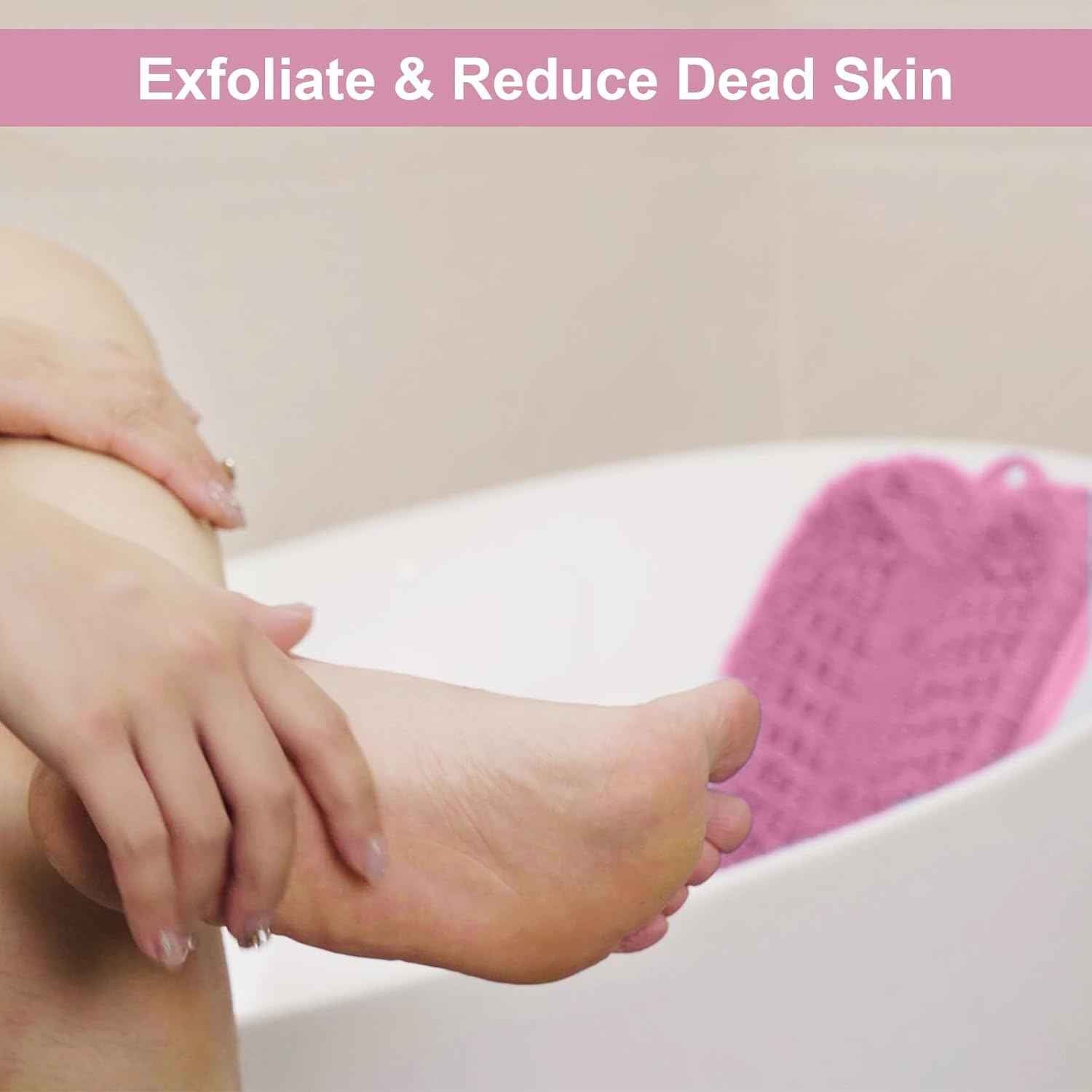 2-Pack Shower Foot Scrubber Mats - Exfoliating Foot Cleaners for Easy Shower Use