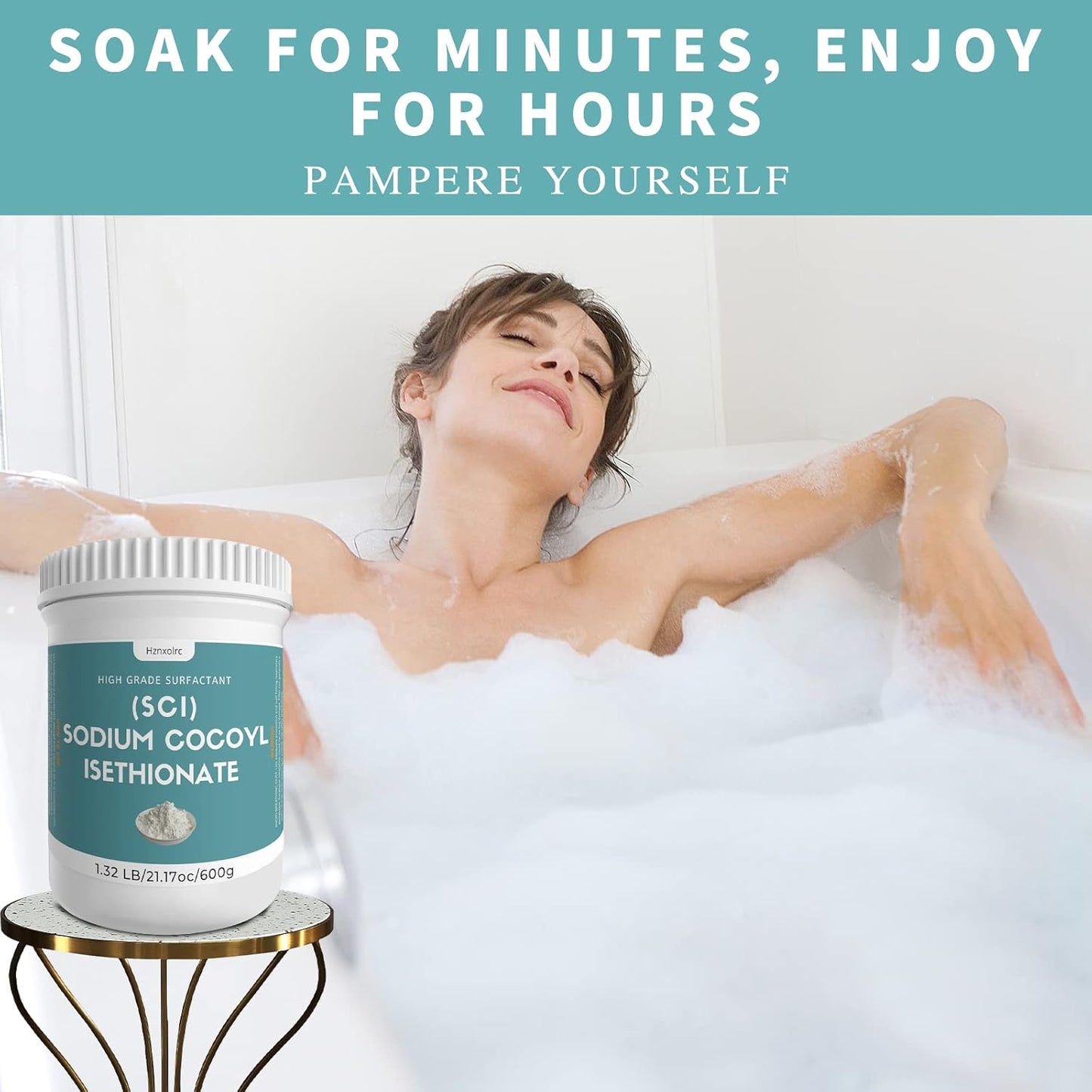 Sodium Cocoyl Isethionate Powder - Premium SCI for Bath Bombs & Truffles | 21.17 oz, Biodegradable, Gentle on Skin