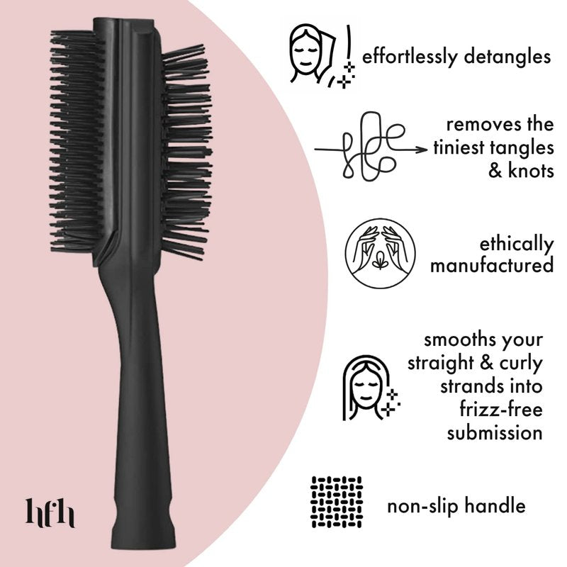 High Definition Detangling Brush - Dual-Sided Curl Brush for Natural, Wavy & Curly Hair | Wet/Dry Use