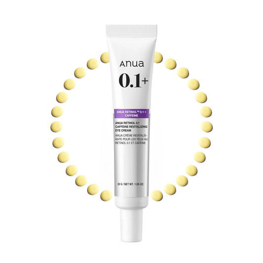 Anua Retinol 0.1 Caffeine Revitalizing Eye Cream, Lightweight Formula for Dark Circles & Puffiness, Hydrating for Sensitive Skin, Korean Skincare,1.05 fl oz