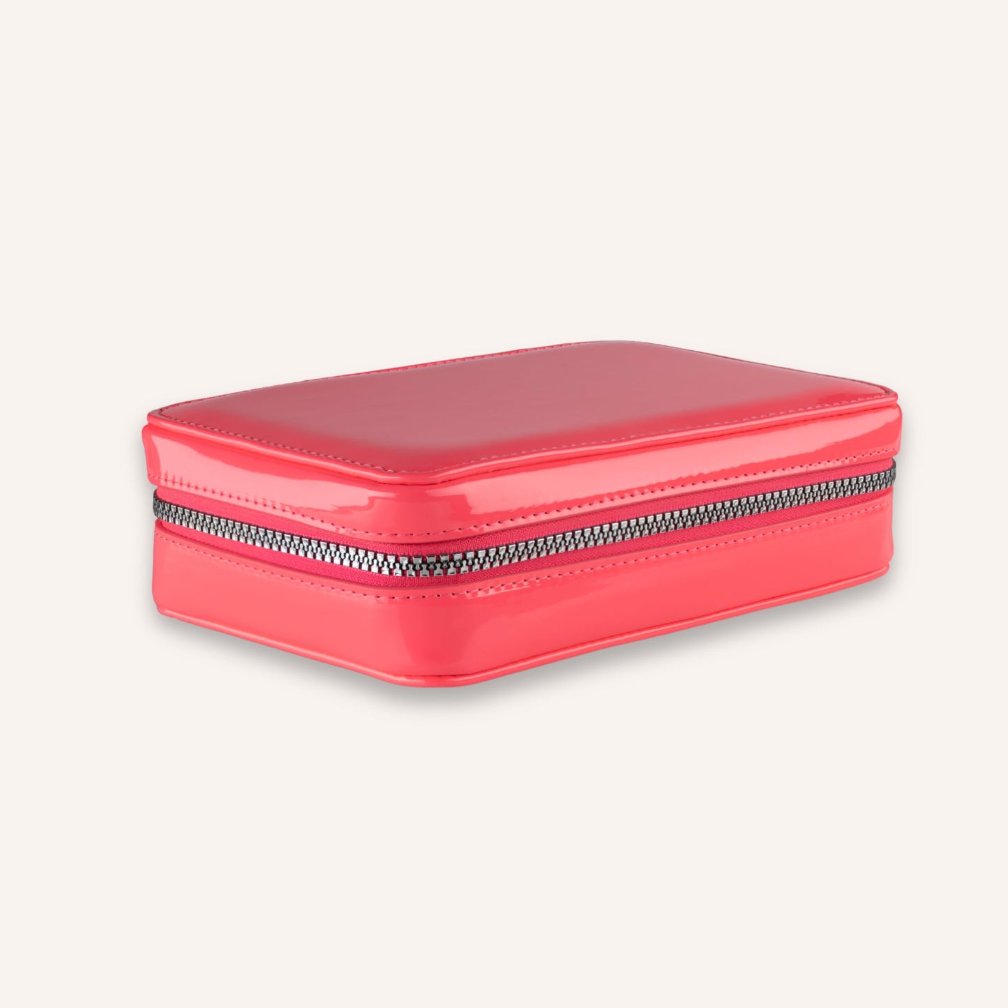Woosh Fold out Case | Fashionable Makeup and Brush Case | Hard sided for travel and on to go | fits palette and brushes | Zips up for secure travel (Pink)