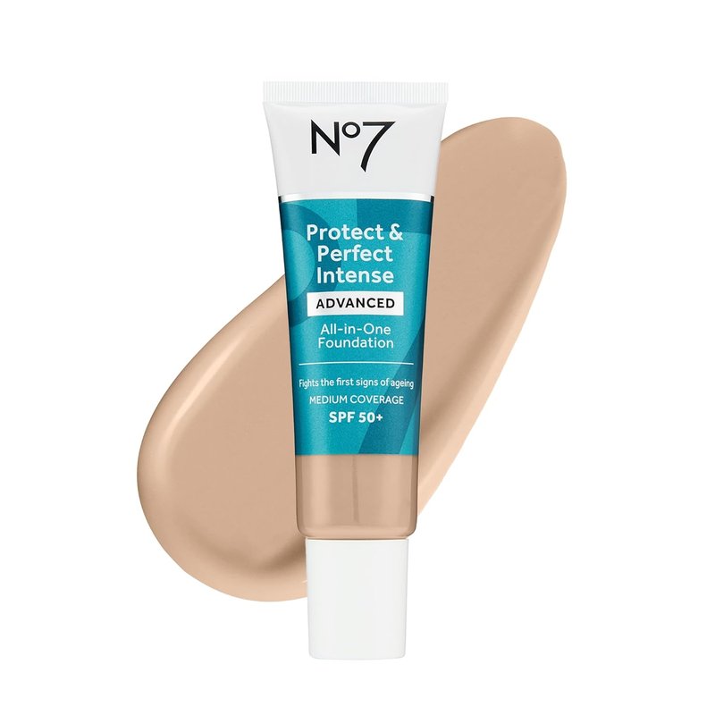 No7 Foundation - Protect & Perfect Advanced Age-Defying Makeup with SPF 50 | Calico, 30ml - Reduces Redness & Blurs Pores