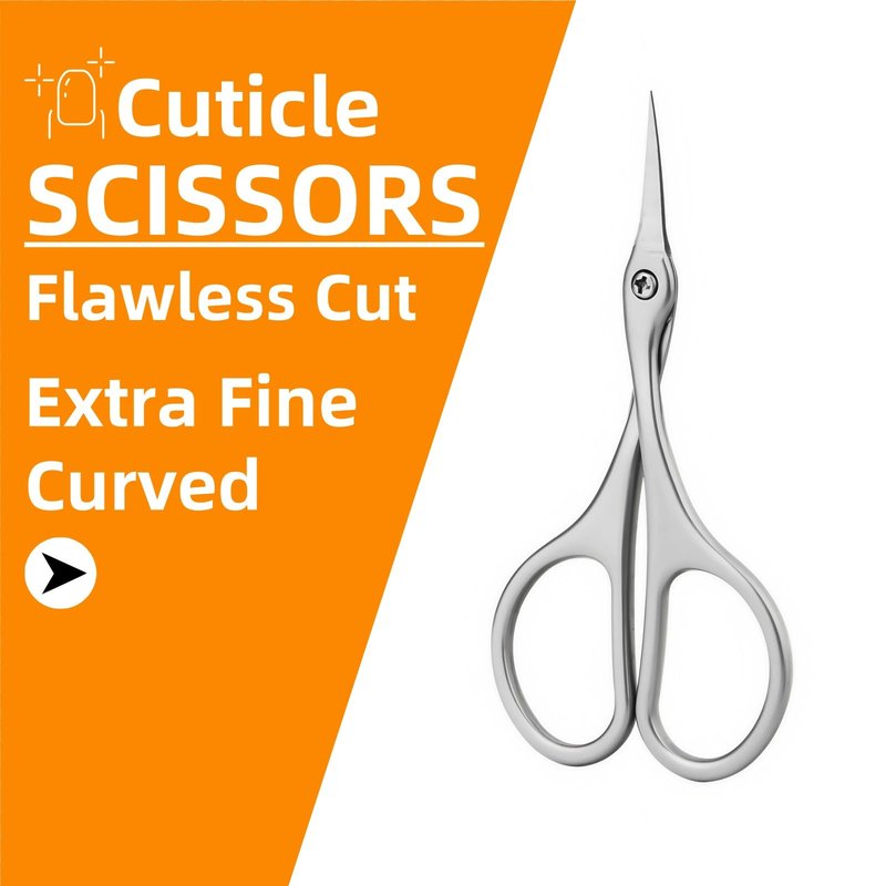 MaryCarrie Cuticle Scissors & Nail Scissors - Stainless Steel Manicure Tool with Curved Blade, Precision Grooming Scissors for Cuticles, Eyebrows, Eyelashes & Dead Skin Removal (3.7"x1.85")