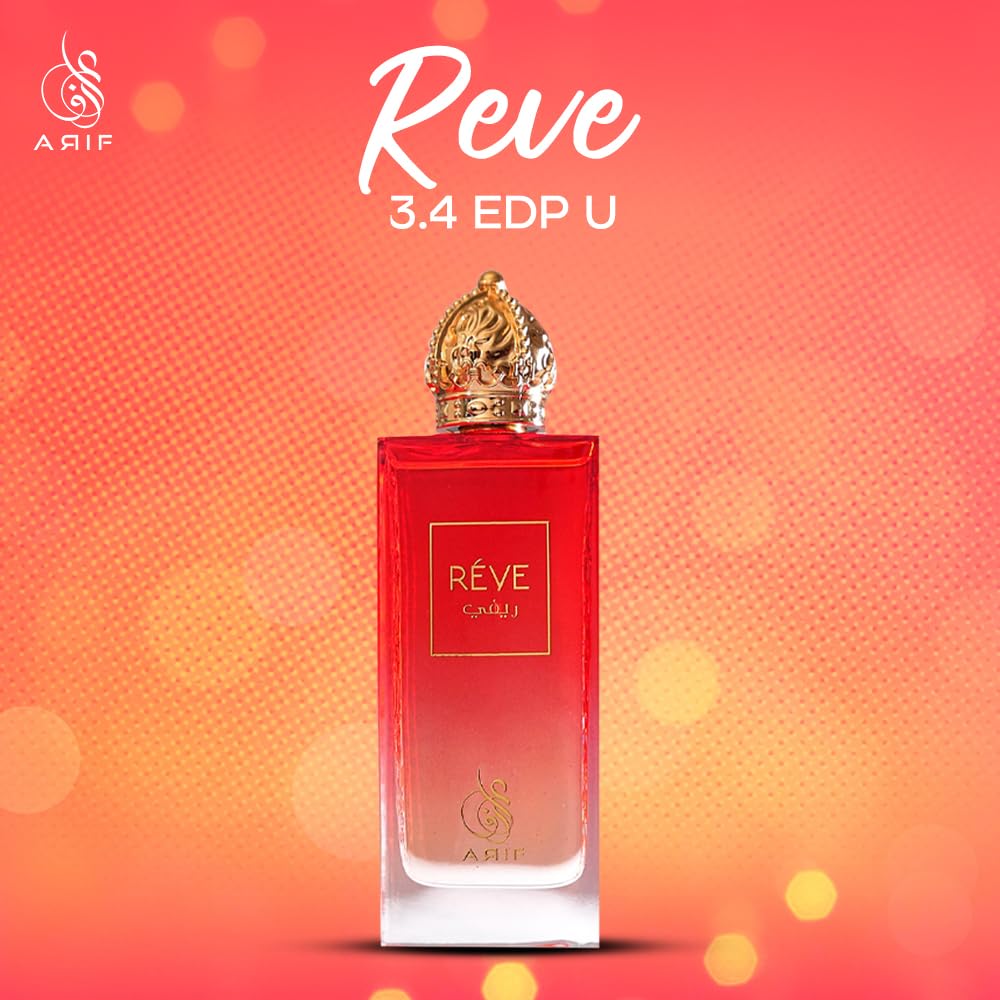 ARIF Reve Unisex Woody Oriental Perfume – Bergamot, Melon, Amber, Musk & Vanilla – Long-Lasting Eau de Parfum for Men & Women – Sophisticated Fragrance – 3.4 oz