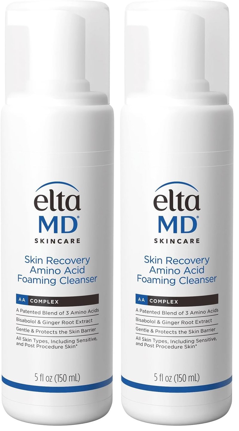 EltaMD Skin Recovery Amino Acid Foaming Cleanser,Gentle Face Cleanser for Sensitive Skin,Proven to Gently Remove Makeup & Sunscreen,Fragrance Free & Noncomedogenic,Foaming Face Wash, 5 oz,(Pack of 2)