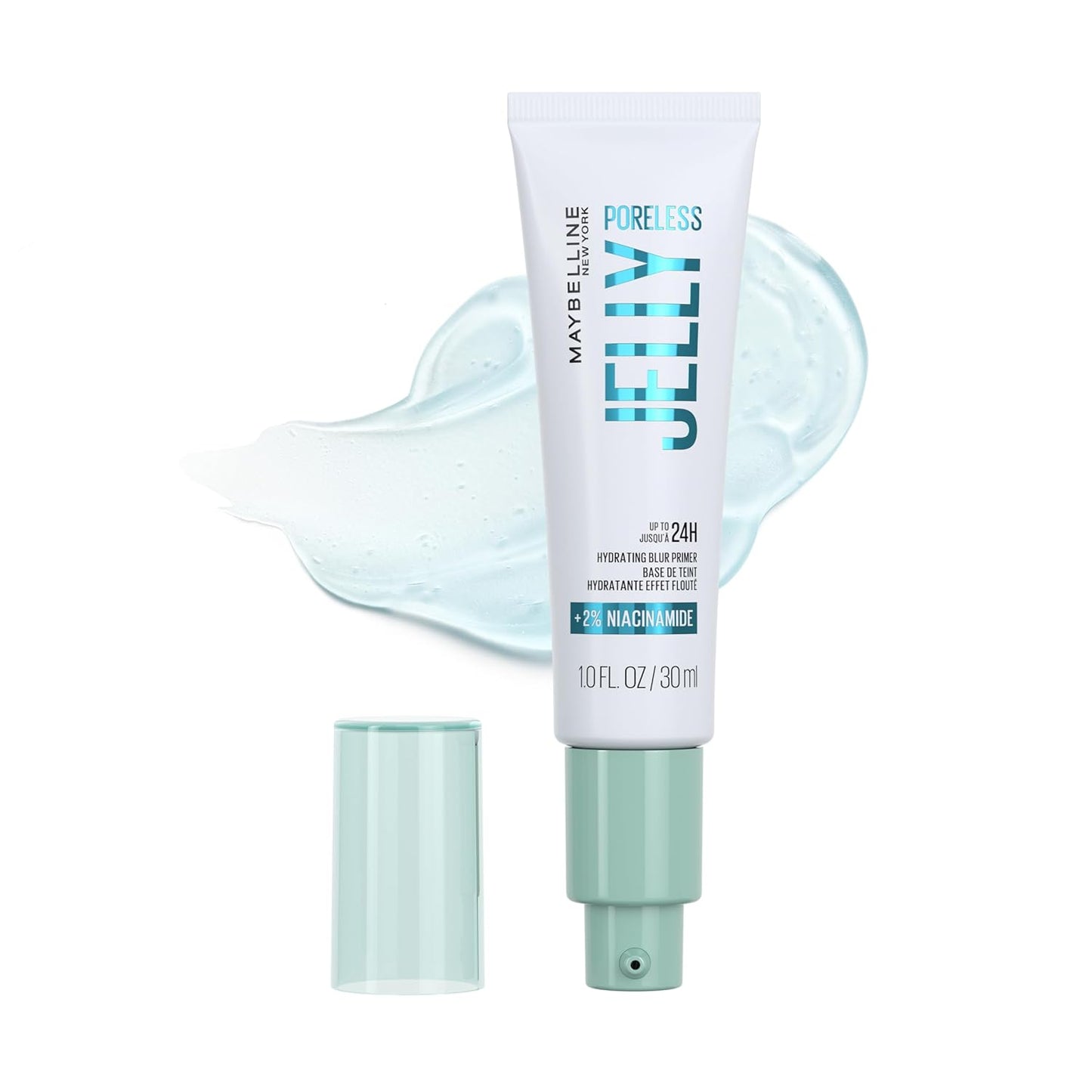 Maybelline Poreless Jelly Primer - Hydrating Blurring Makeup Primer with 2% Niacinamide | Clear, 1 Count