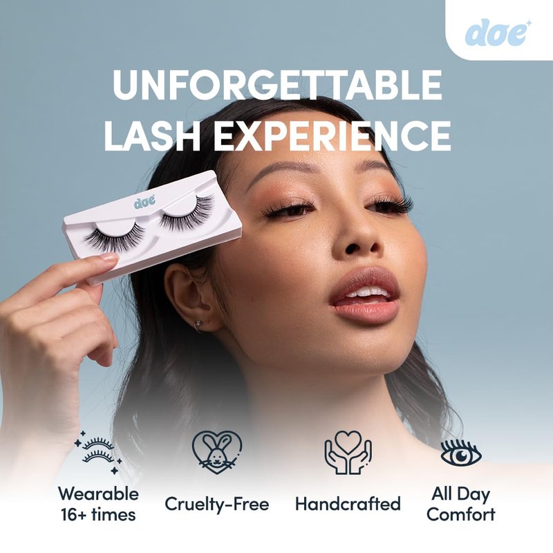 Siren Call (formally UWU) - Reusable 15 Wears, Fluffy Looking Vegan False Lashes, Handmade from Korean Silk. Lightweight Cruelty Free Eyelash with Volume - 1 Pair