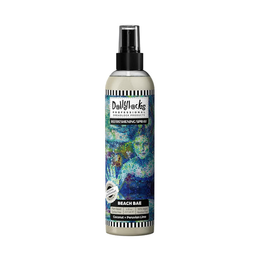 Dollylocks Refreshening Spray for Locs, Braids, Extensions, Dreadlocks | Coconut Lime | Plant-based, Residue-free, Sulfate-free | Refresh Moisturizing Scalp Relief | 8 oz