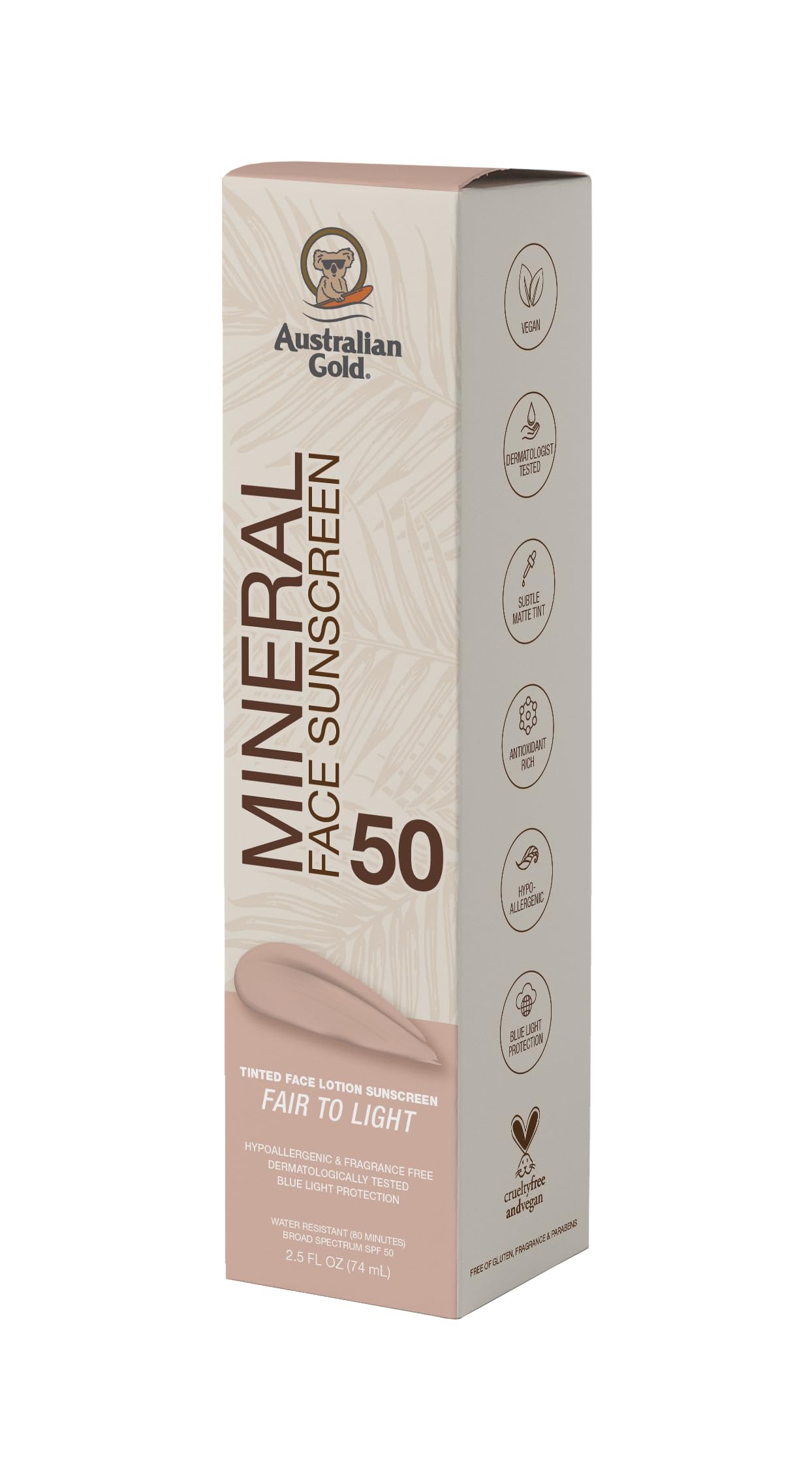 Austrailian Gold SPF 50 Tinted Face 2.f fl oz