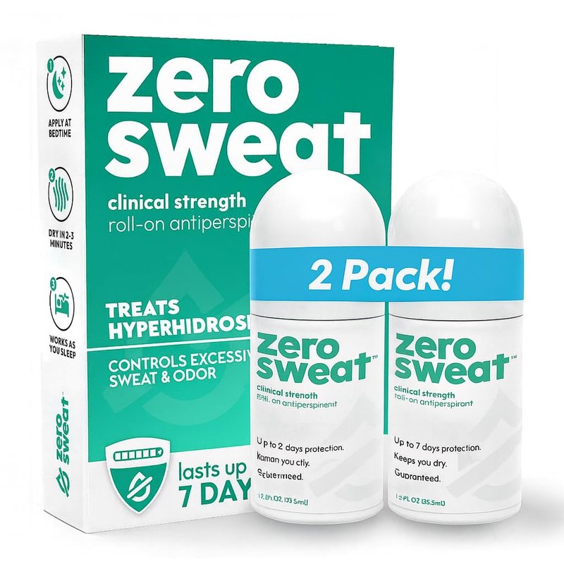 ZeroSweat Antiperspirant Deodorant - Clinical Strength Hyperhidrosis Treatment | Reduces Armpit Sweat (2 Pack)