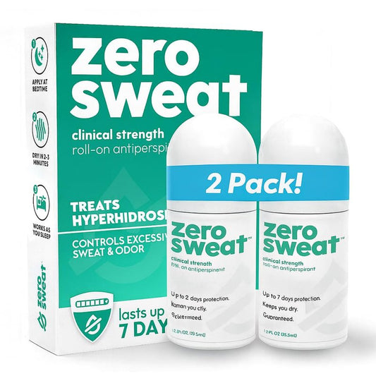 ZeroSweat Antiperspirant Deodorant - Clinical Strength Hyperhidrosis Treatment | Reduces Armpit Sweat (2 Pack)