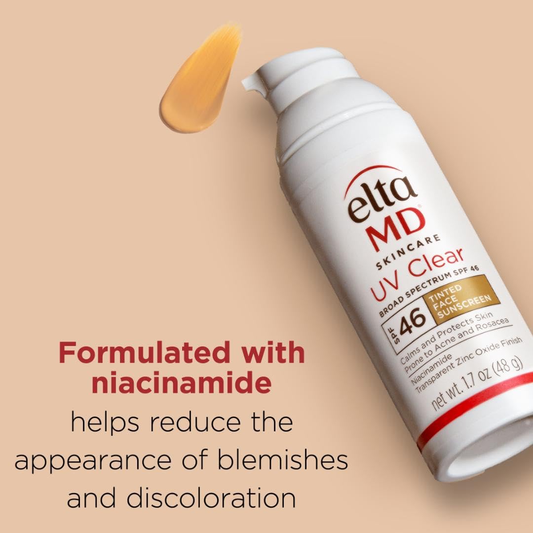 EltaMD UV Clear Face Sunscreen SPF 46, Oil-Free Sunscreen with Zinc Oxide, Dermatologist Recommended
