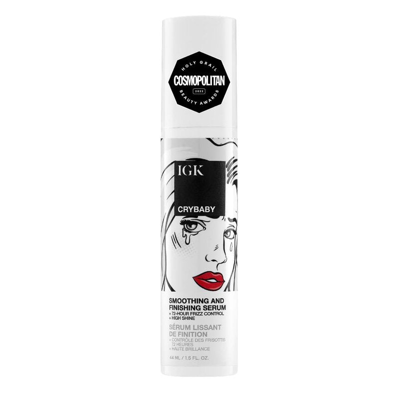 IGK CRYBABY Smoothing & Finishing Serum | High Shine + Frizz Control + Lightweight | Vegan + Cruelty Free | 1.5 Oz