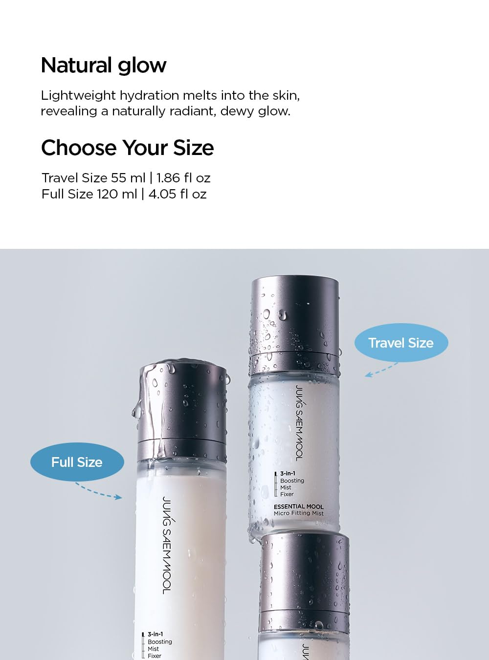 JUNG SAEM MOOL Essential Mool Micro Fitting Mist | Micro-Fine Setting Spray for Makeup & Hydrating Primer for Face with Thermal Spring Water, Long-Lasting Fix & Dewy Finish, Korean Makeup (4.06 Fl Oz)