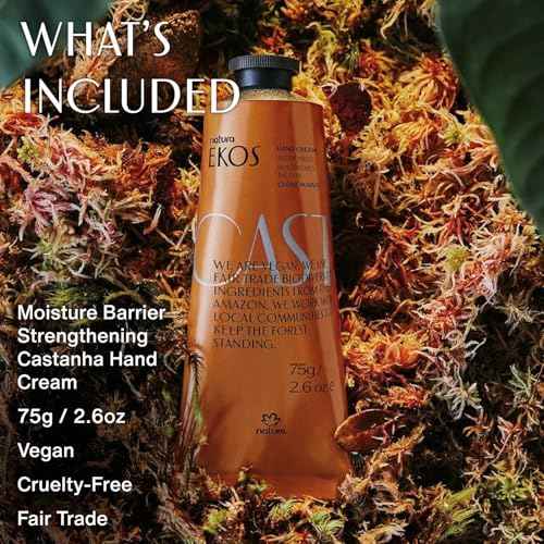 Natura - Brazil Nut Hand Cream - Anti-Dryness Castanha Hand Balm - 24-Hour Deep Hydration Skin Moisturizer - Vegan Skin Care - Brazilian Beauty Secrets - Self Care & Body Care - 2.6oz (75g)