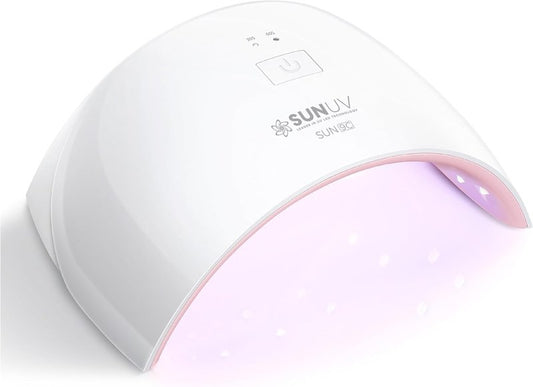 UV LED Nail Lamp - Professional Nail Dryer for Gel Polish with Sensor & 2 Timers | Stylish Pink Design