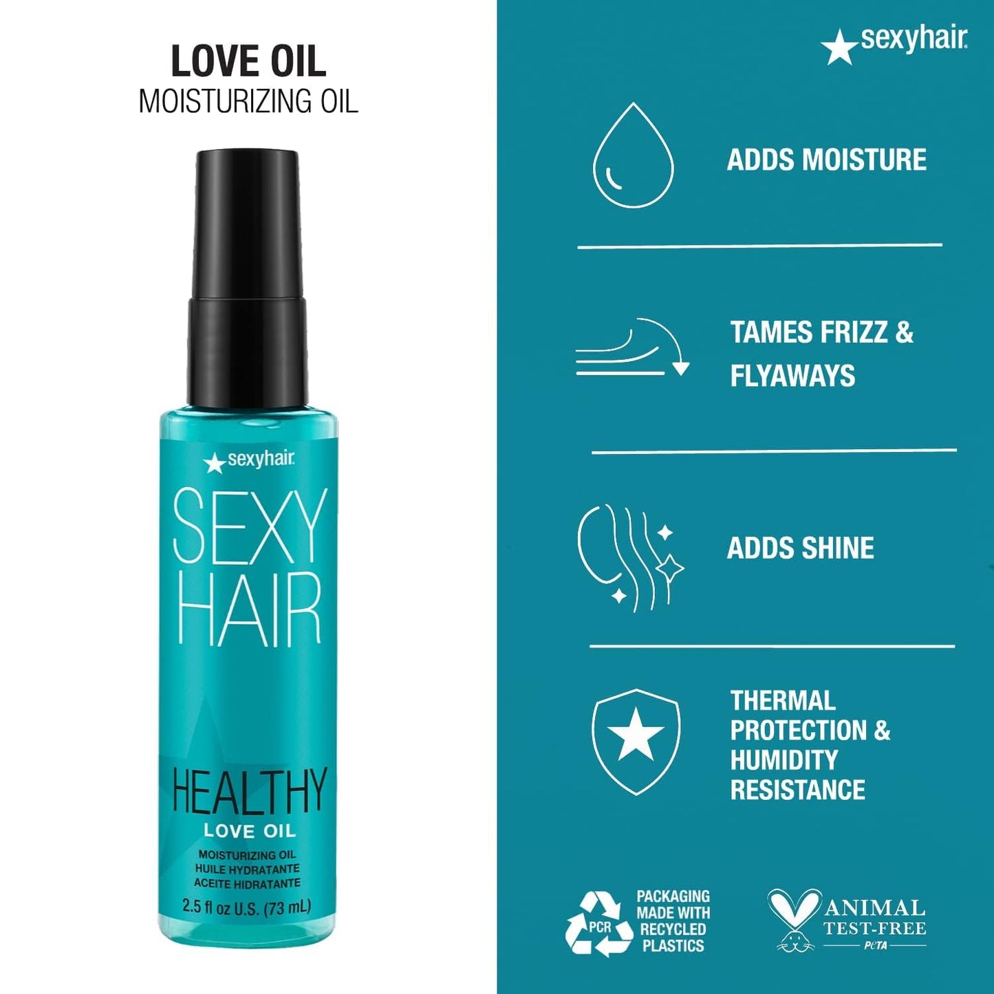 Healthy Love Oil Moisturizing Oil - Frizz Control & Shine | Thermal Protection for All Hair Types