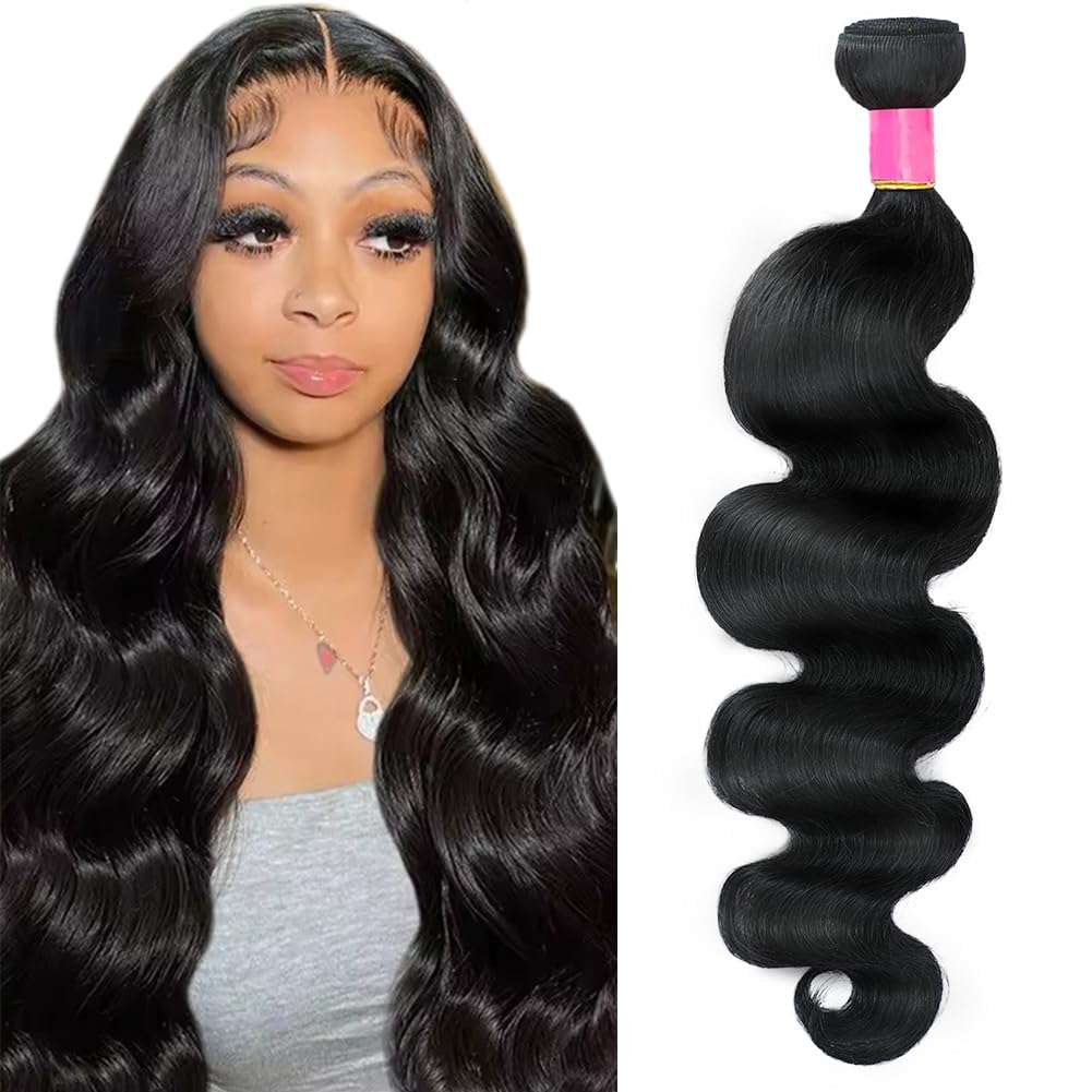 Body Wave Bundles Human Hair Extensions 18 Inch 100% Unprocessed Brazilian Human Hair Bundle Natural Black Hair Extensions