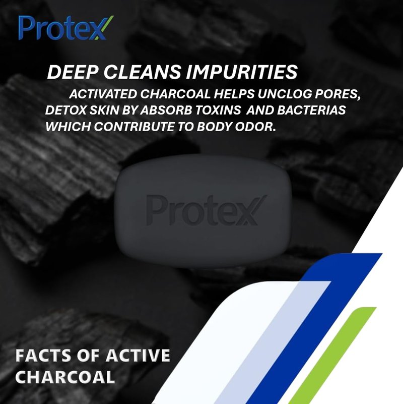 Active Charcoal Bar Soap (Pack of 4, 2.11 oz. Each) Compatible With Protex For Men, For Sportman, Max Cooling Formula /60g. per count
