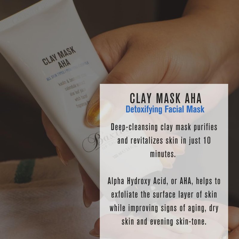 Baxter of California Purify Clay Mask for Men - AHA Exfoliating Treatment for Clear Skin